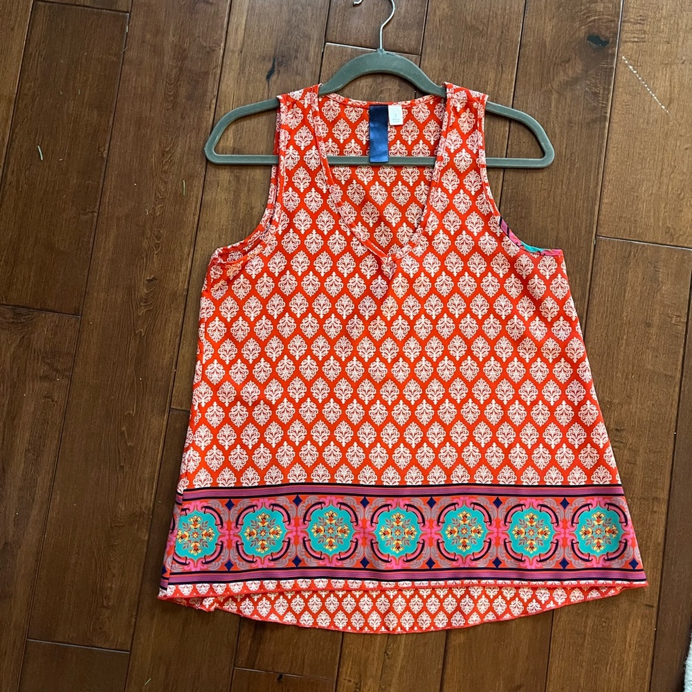 V-neck silk tank
